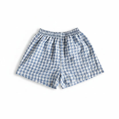Kids plaid shorts lightweight casual summer pants