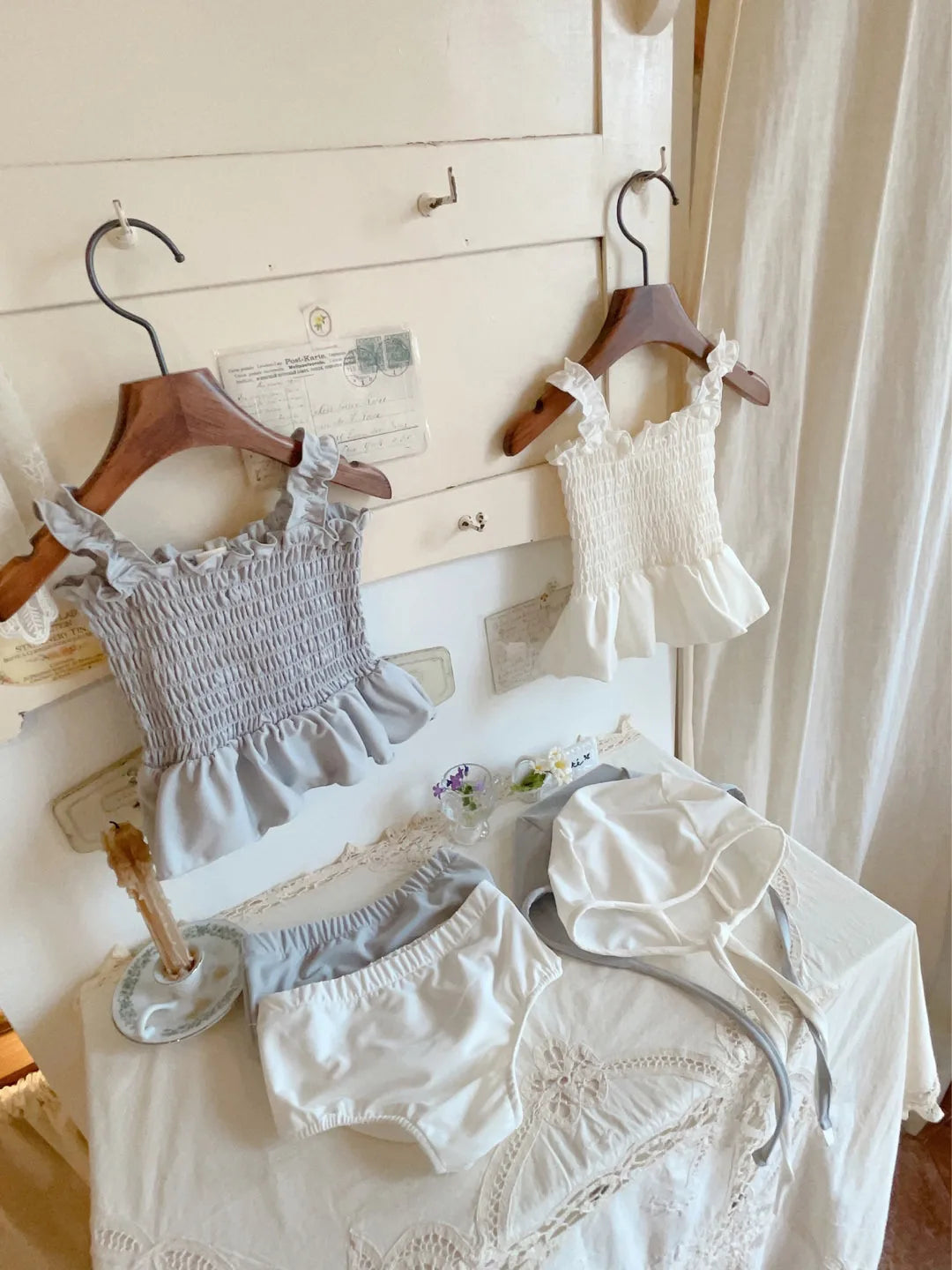 Baby girl swim set (Top, Shorts & Hat)