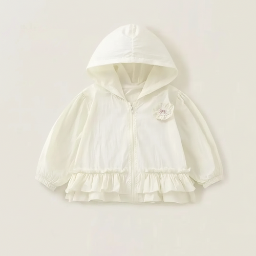 Summer girls lace jacket – lightweight hooded sunscreen coat