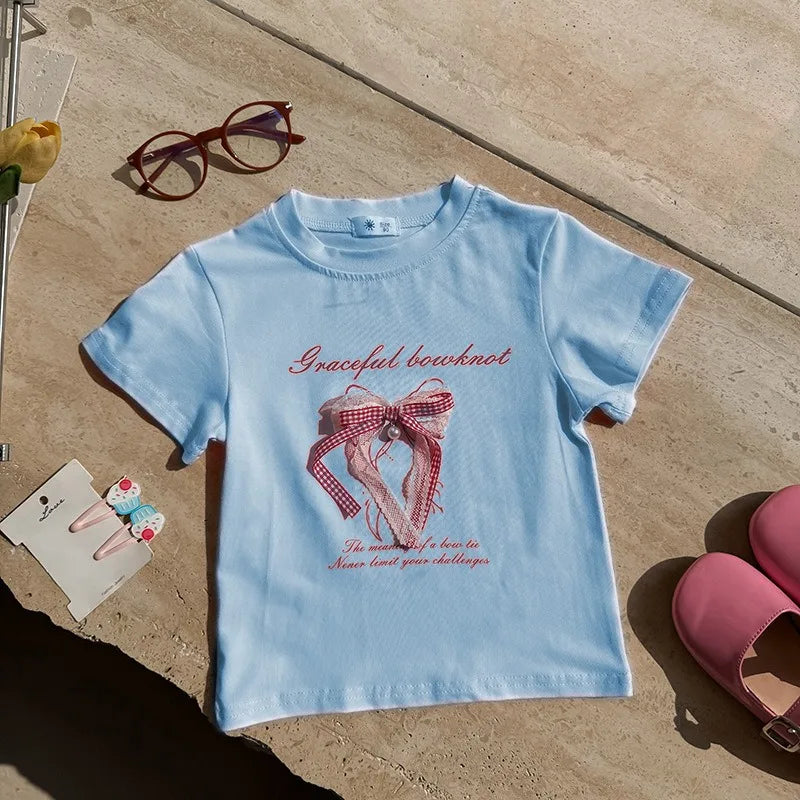 Girls butterfly knot t-shirt
