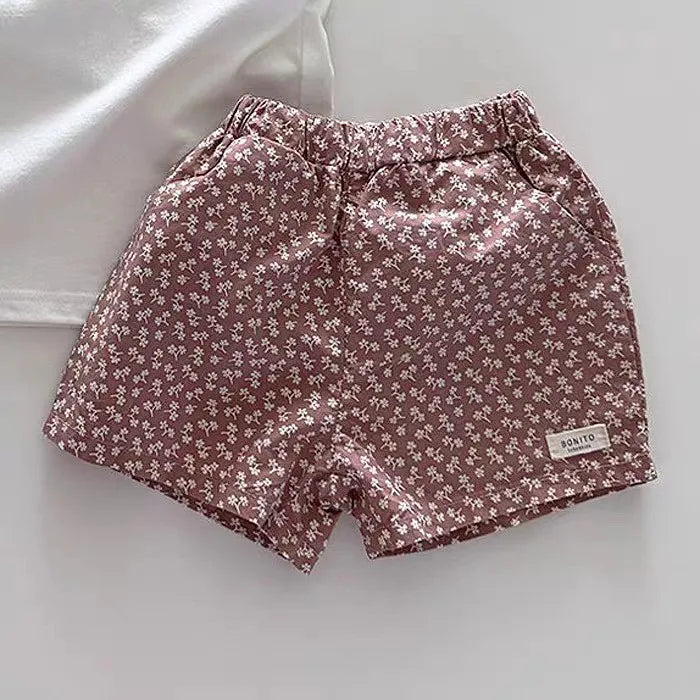 Cotton linen mini shorts