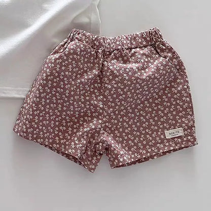 Cotton linen mini shorts