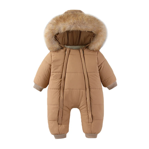 Newborn Autumn & Winter Bodysuit – Thick Plus Velvet Hooded Baby Jumpsuit (0–18M)