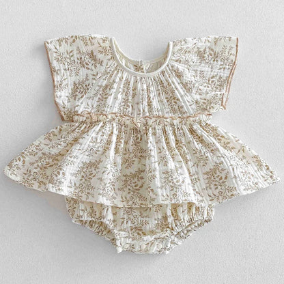 Baby girl floral romper dress