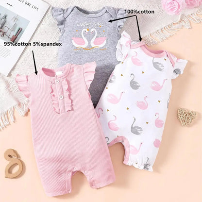 Soft cotton short sleeve jumpsuits