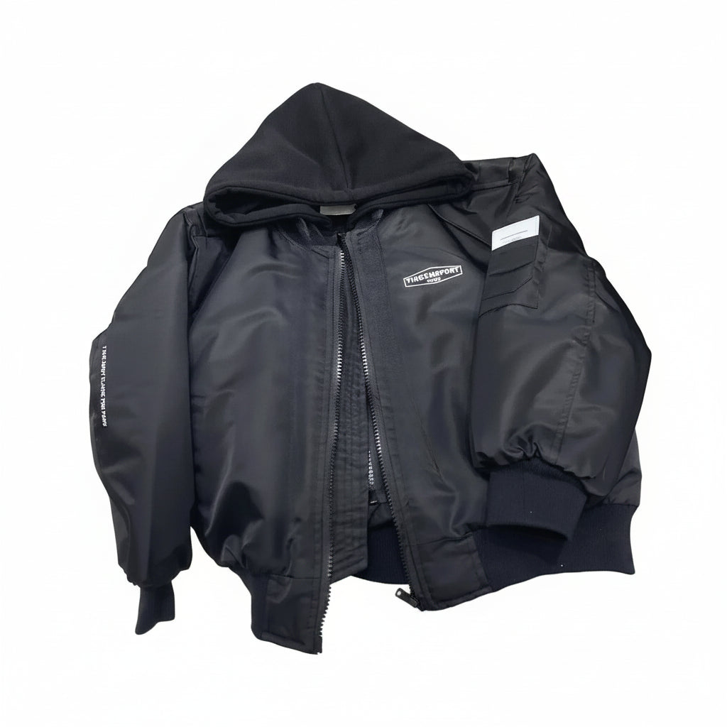 Teens Boys Jacket – Patchwork Hooded Baseball Style Coat