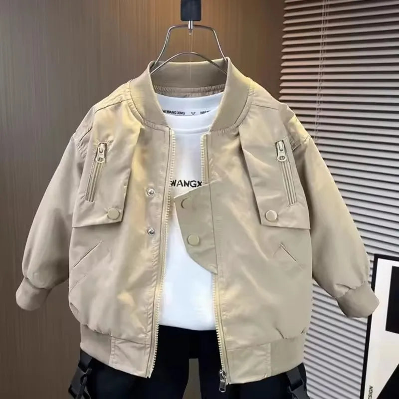 Boys Baseball Jacket – Lightweight Zipper Windbreaker
