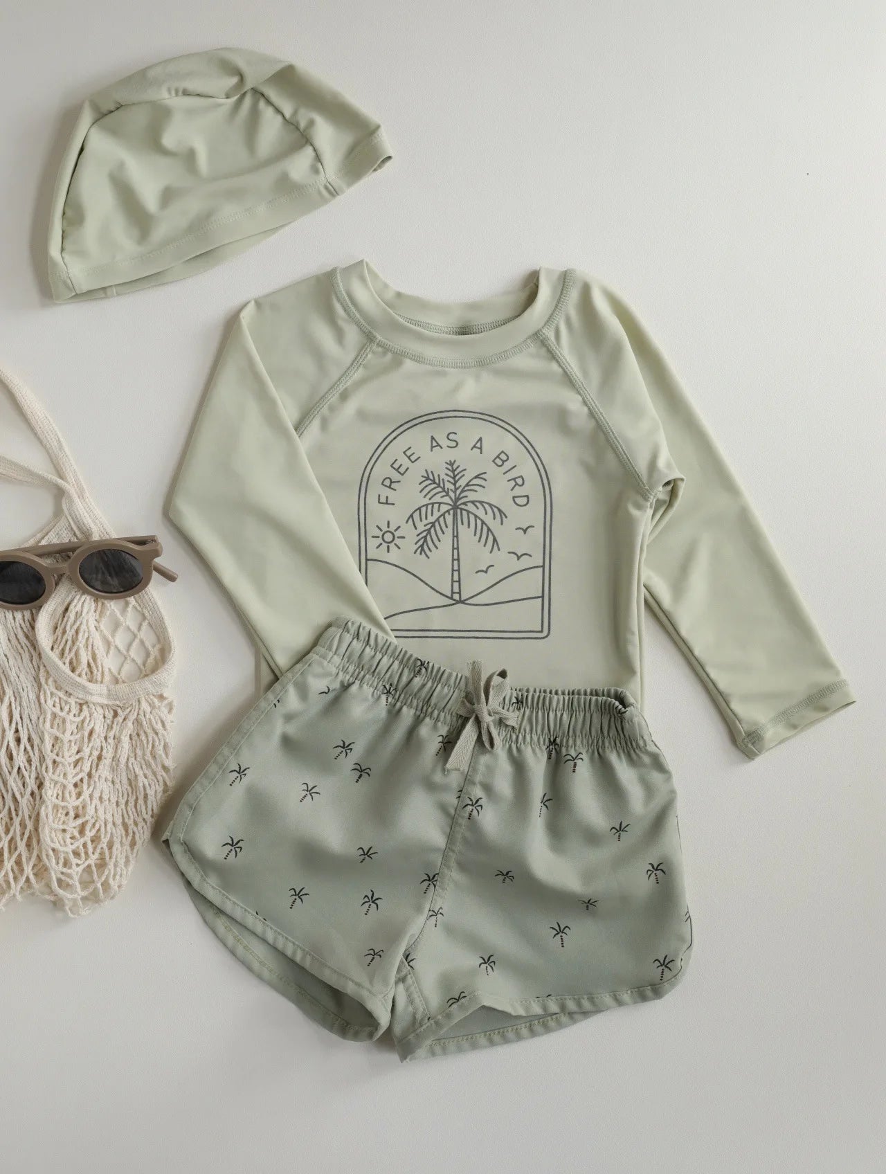 Long sleeve top & printed shorts