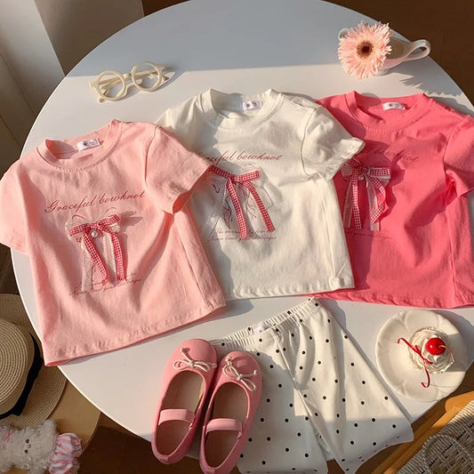 Girls butterfly knot t-shirt