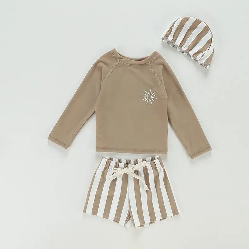 Long sleeve swimsuit & shorts