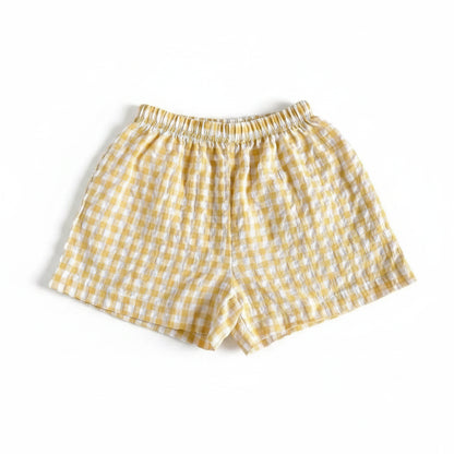 Kids plaid shorts lightweight casual summer pants