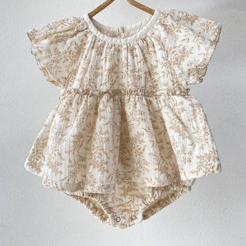 Baby girl floral romper dress