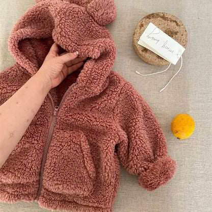 Winter Fleece Coat – Soft Velvet Jacket for Babies & Toddlers