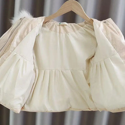 WinterJacket – Thick White Duck Coat with Waist-Cinched Design