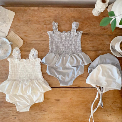 Baby girl swim set (Top, Shorts & Hat)