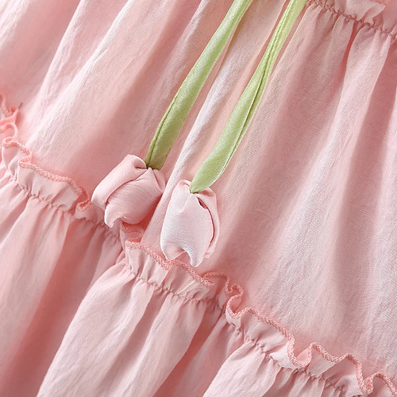 Pink tulip baby girl dress
