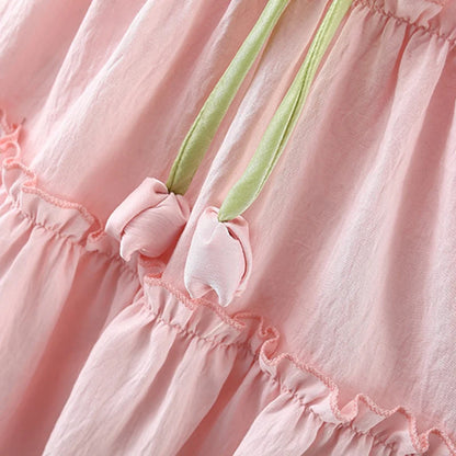 Pink tulip baby girl dress
