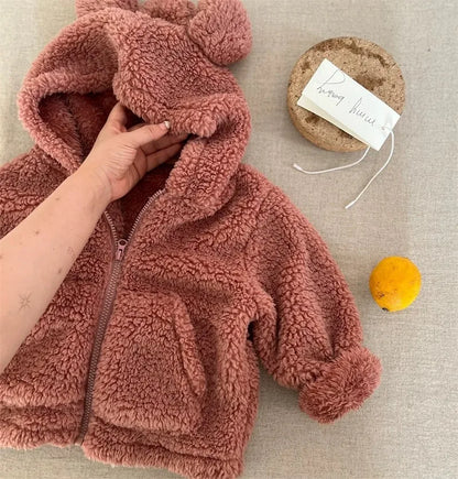 Winter Fleece Coat – Soft Velvet Jacket for Babies & Toddlers